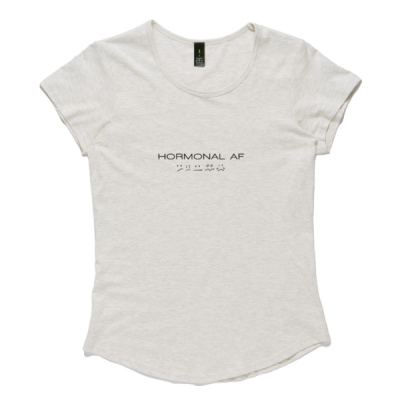 Hormonal AF Women's Tee Scoop Neck Black Font Thumbnail