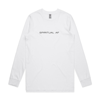 Spiritual AF Long Sleeve Mens Black Font Thumbnail