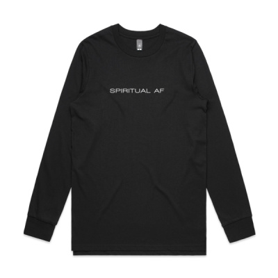 Spiritual AF Long Sleeve Mens White Font Thumbnail